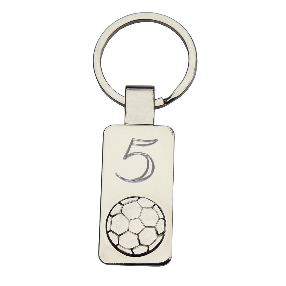 GravUp Schlüsselanhänger Fußball/Fussball mit SOFORTGRAVUR + VORSCHAU: Rückennummer oder Vorname von GravUp