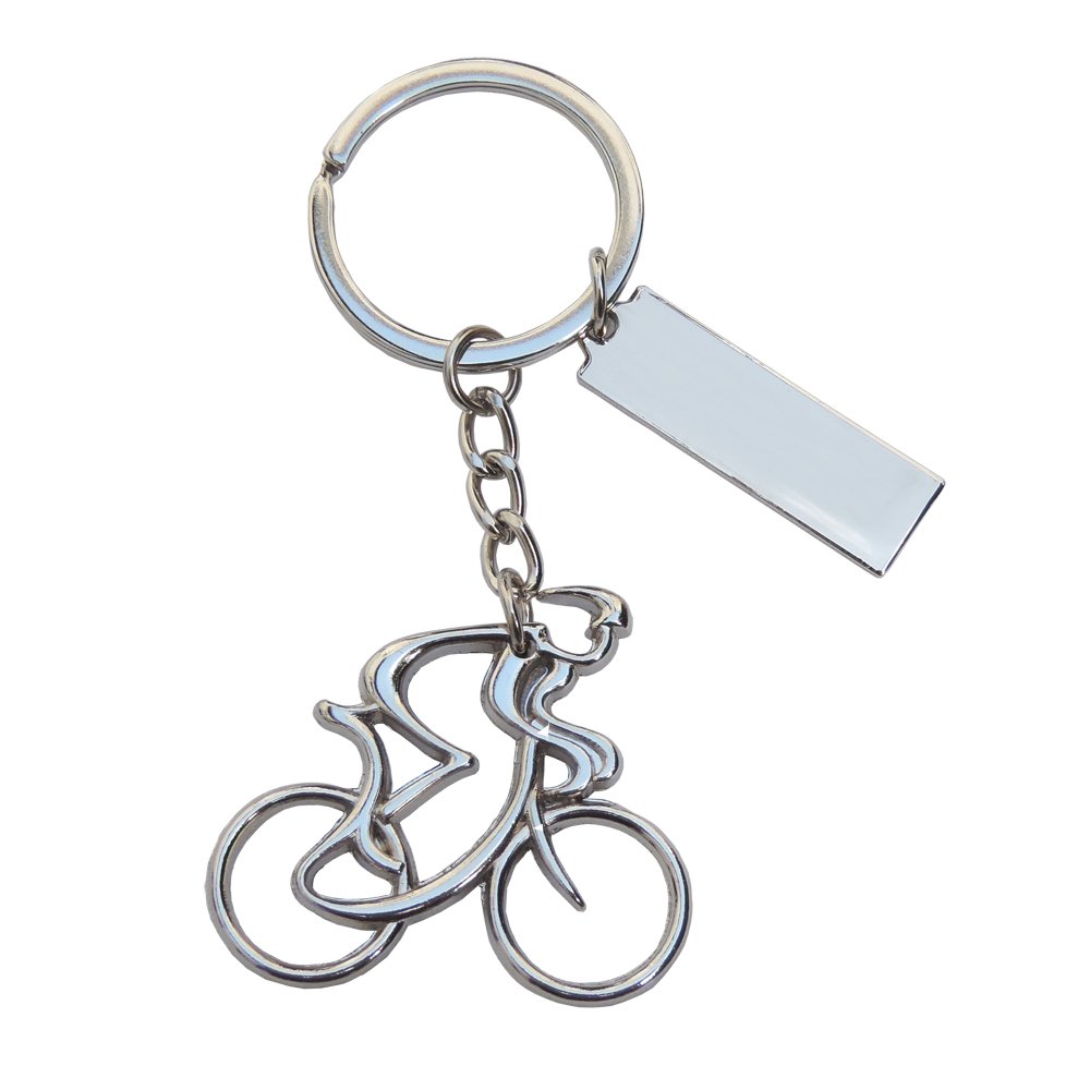 Schlüsselanhänger Fahrrad/Rennrad mit SOFORTGRAVUR + VORSCHAU: Gravur auf der Vorderseite : EIN Vorname oder Datum inklusive. von GravUp