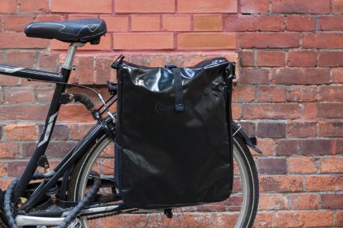 Packtasche Fahrradtasche Gepäcktasche Satteltasche aus LKW Plane NEUES MODELL Schwarz von Gravidus