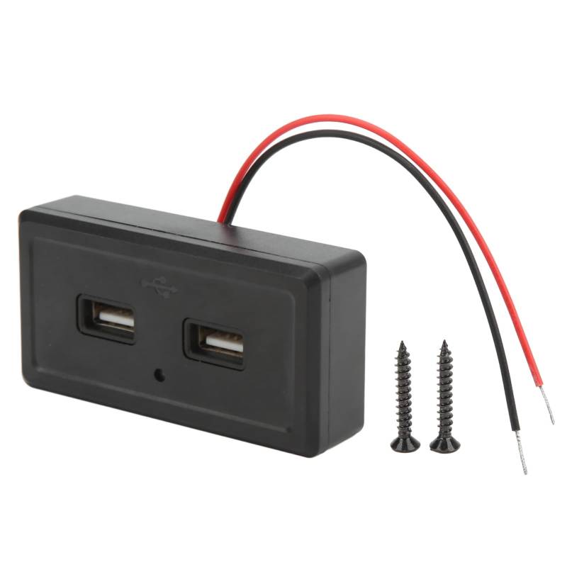 GRCFUMO 1 PC USB Socket Outlet Panel, Auto -Ladegerät -Sockel, RV -Bus Dual USB Ladegerät Schwarz 12‑24V Eingang Universal Modification von Grcfumo