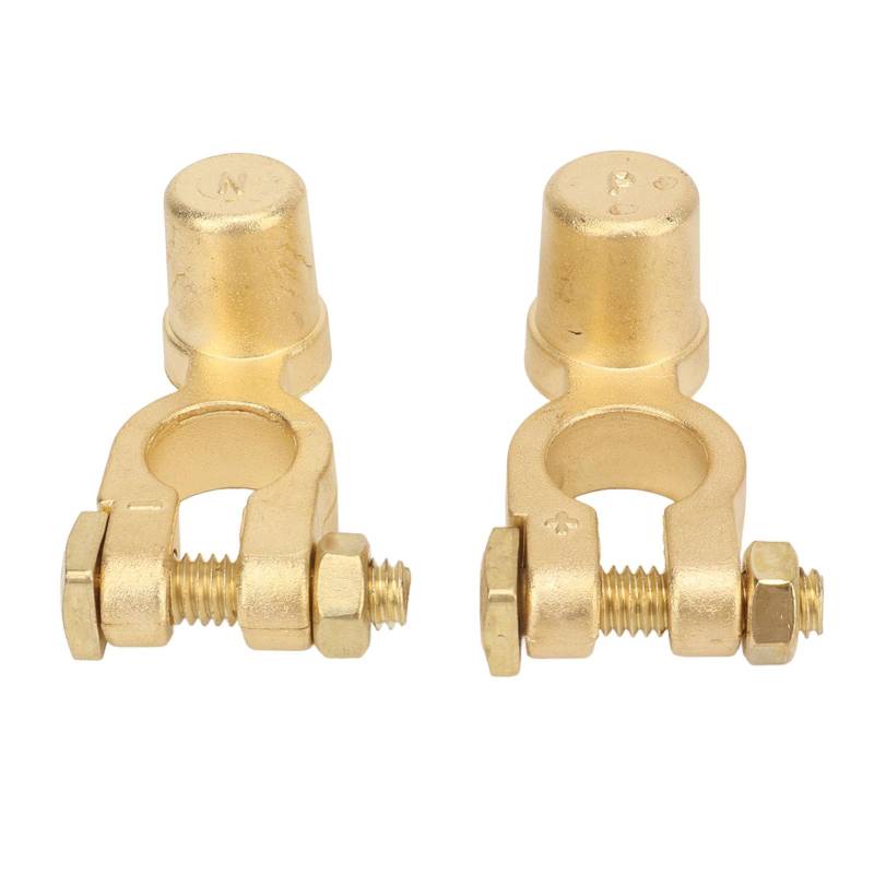 GRCFUMO 2Pcs Battery Terminal Connectors, Brass Negative Positive Car Battery Cable End, Quick Release Disconnect Battery Terminals for Car Truck Van RV Boat von Grcfumo