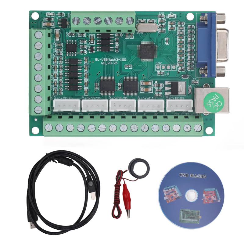 Grcfumo 1-teiliges 5-Achsen-Steuerkarten-Kit, Bewegungssteuerungskarte, Flugkarte, V3.25 5 USB-Bewegungssteuerungs-Controller-Platine, Z-Sonde für CNC-Schnitz-, Gravur- und von Grcfumo