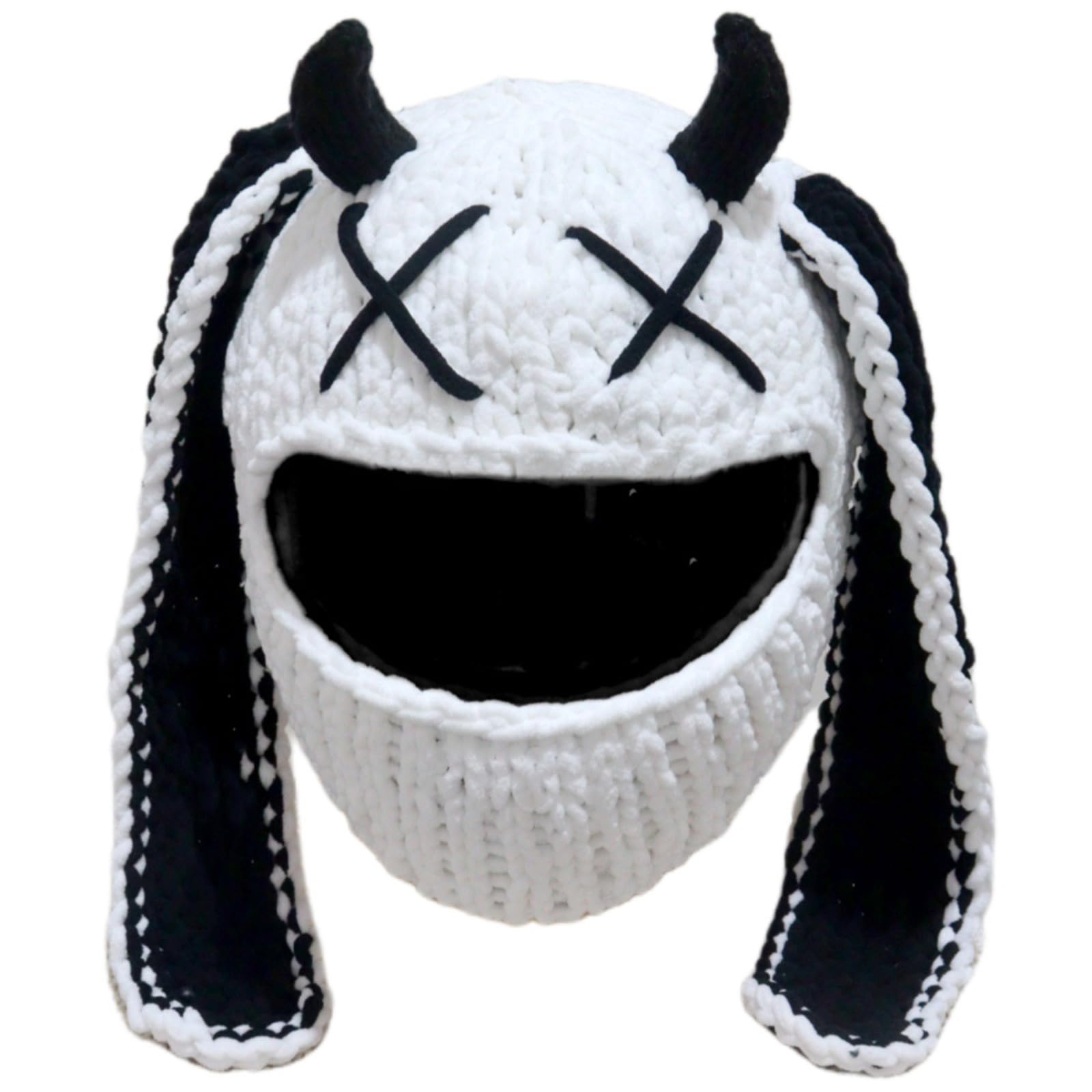 Lustiger gestrickter Motorradhelm, Vollgesicht, schützend, kratzfest, Kopfbedeckung für Motorradfahrer, Winterausrüstung Lustiger gestrickter Motorradhelm, Vollgesicht, schützend, kratzfest, Kopfbedeckung für Motorradfahrer, Winterausrüstung von Greabuy