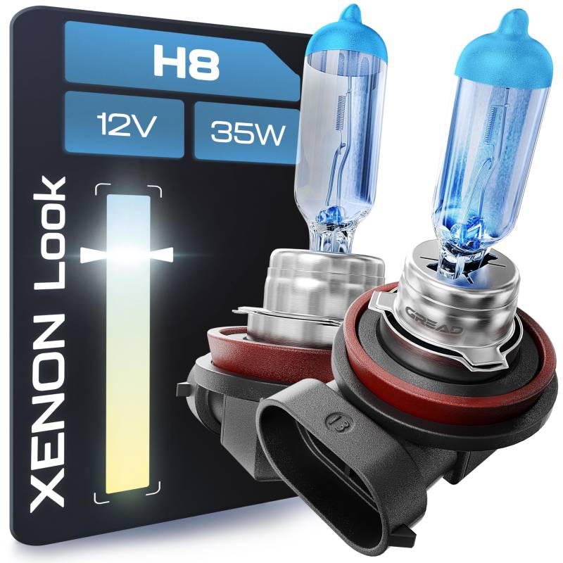 Gread - 2x H8 Halogenlampe Xenon Style - weiss - 8500k 35W - E-Prüfzeichen von Gread