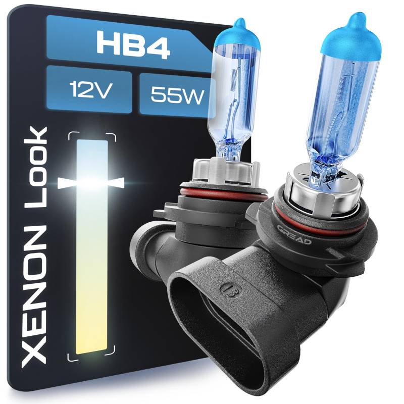 Gread - 2x HB4 Halogen Leuchte in Xenonoptik - white - 8500k 55W - eintragungsfrei von Gread
