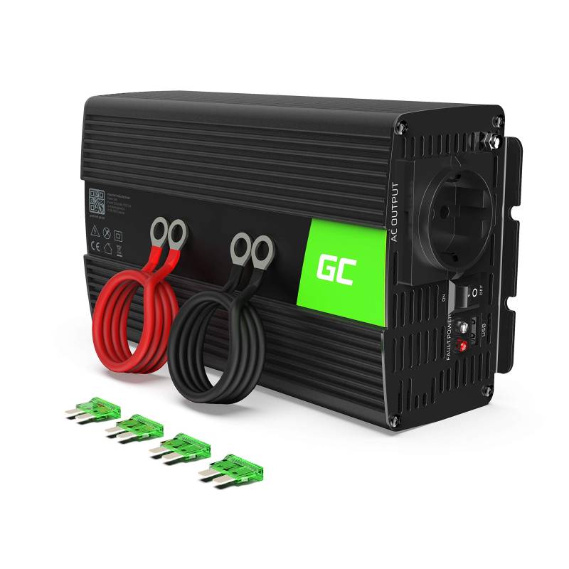 Green Cell® 1000W/2000W 12V auf 230V Reiner Sinus Volt kfz Spannungswandler Wechselrichter Konverter Pure Sine Wave Power Solar Inverter DC AC Umwandler Stromwandler Wohnwagen Auto Autoladegerät von Green Cell