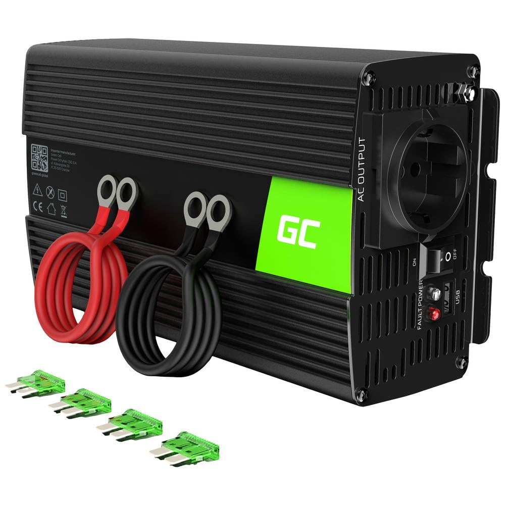 Green Cell® 1000W/2000W 12V auf 230V Reiner Sinus Volt kfz Spannungswandler Wechselrichter Konverter Pure Sine Wave Power Solar Inverter DC AC Umwandler Stromwandler Wohnwagen Auto Autoladegerät von Green Cell