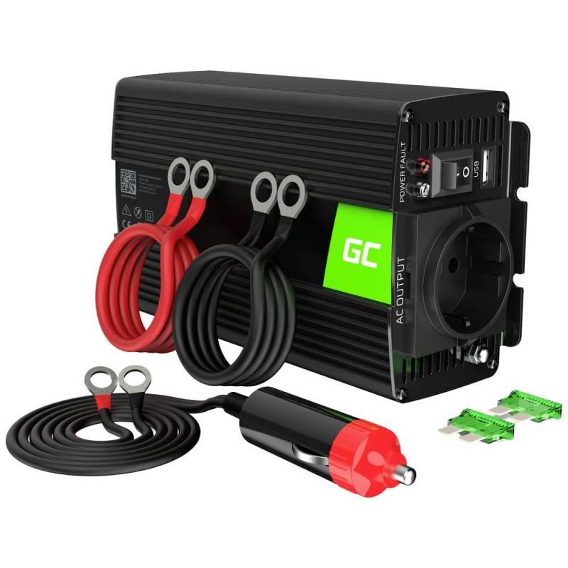 Green Cell® 500W/1000W 12V auf 230V Reiner Sinus Volt kfz Spannungswandler Wechselrichter Konverter Pure Sine Wave Power Solar Inverter DC AC Umwandler Stromwandler Zigarettenanzünder Steckdose von Green Cell