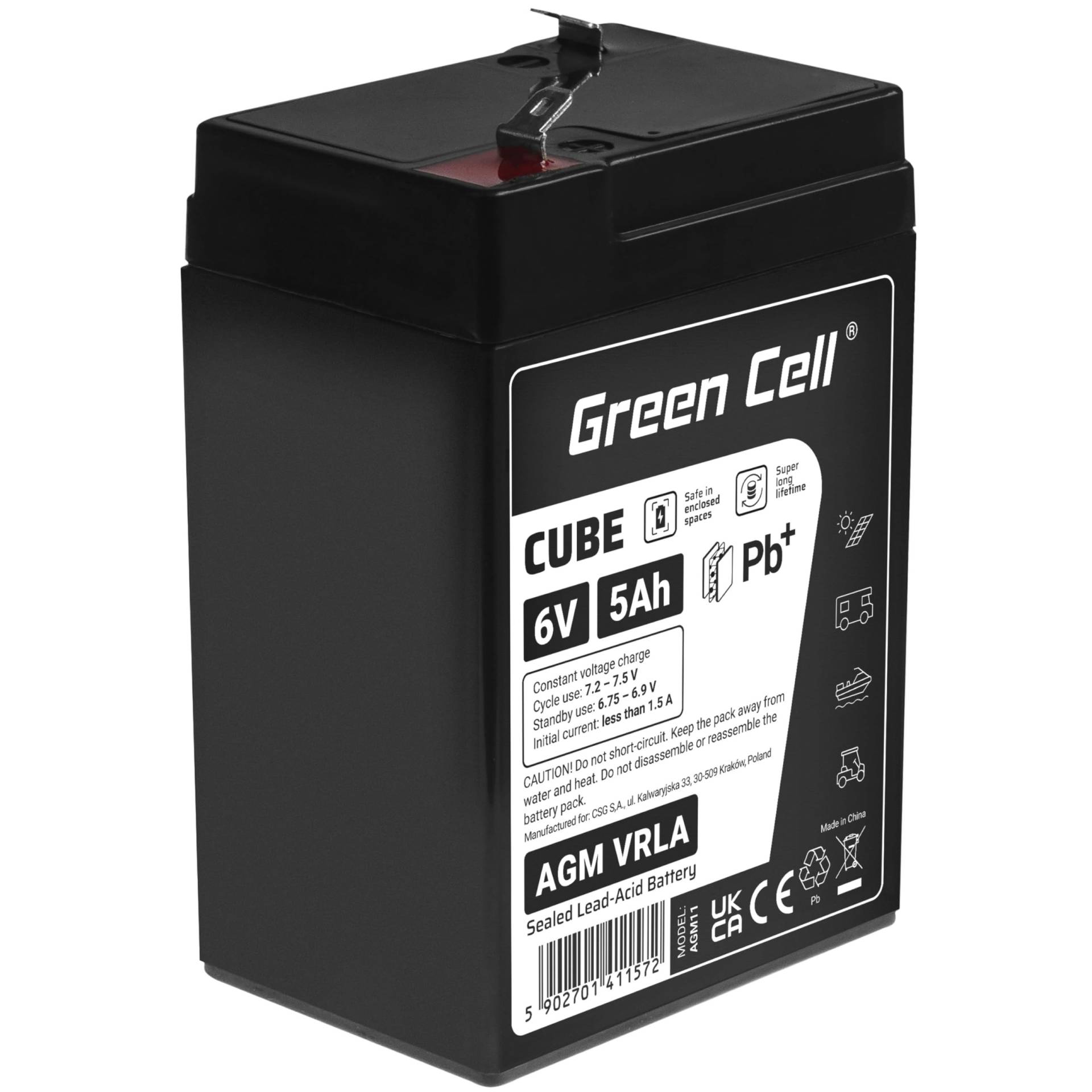 Green Cell AGM 6V 5Ah Akku VRLA Blei-Batterie Bleiakku Ersatzakku Gelakku Akkubatterie Zyklenfest Unbemannt Spielzeug | Elektro Spielzeug| Alarm | Notstrom | Kinderfahrzeuge| Kinder-Quad Green Cell AGM 6V 5Ah Akku VRLA Blei-Batterie Bleiakku Ersatzakku Gelakku Akkubatterie Zyklenfest Unbemannt Spielzeug | Elektro Spielzeug| Alarm | Notstrom | Kinderfahrzeuge| Kinder-Quad von Green Cell