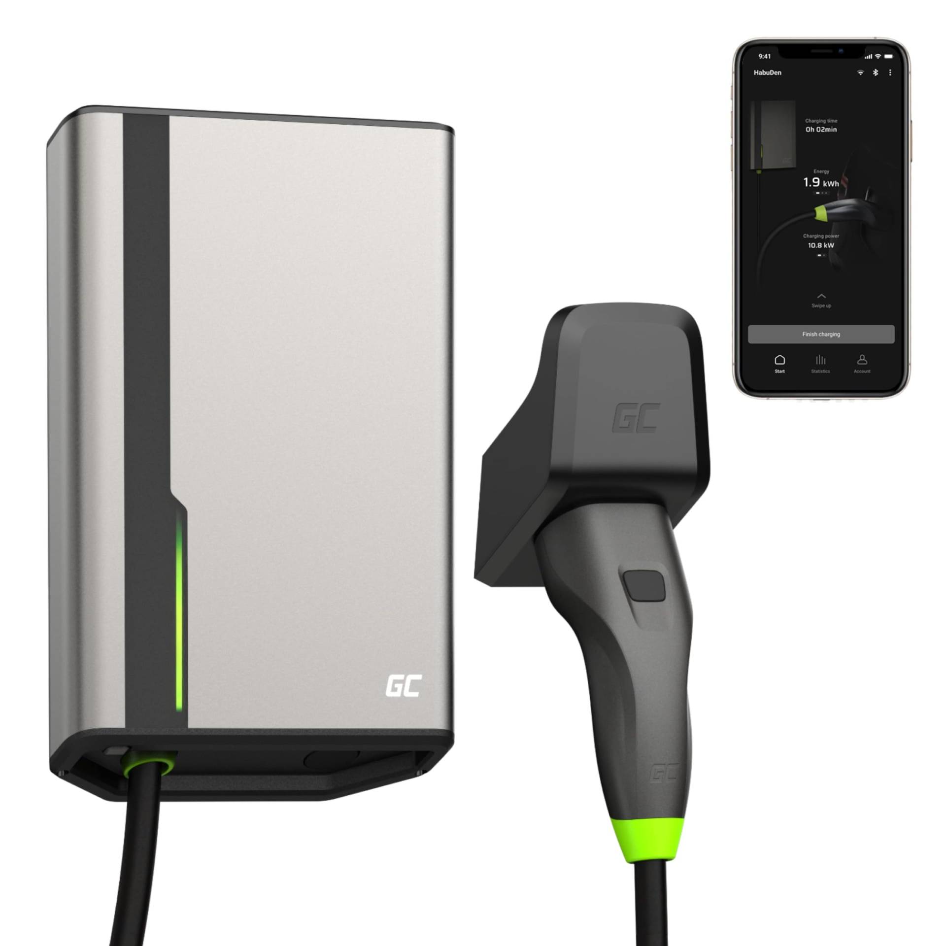 Green Cell GC HabuDen Wallbox 22kW 32A 7,5m Typ 2 Ladekabel Intelligente EV Ladestation mit GC App Bluetooth WiFi Kompatibel mit Allen Elektroautos e Auto Zuhause Laden mit 22kW / 11kW / 7.2kW /3.6kW Green Cell GC HabuDen Wallbox 22kW 32A 7,5m Typ 2 Ladekabel Intelligente EV Ladestation mit GC App Bluetooth WiFi Kompatibel mit Allen Elektroautos e Auto Zuhause Laden mit 22kW / 11kW / 7.2kW /3.6kW von Green Cell