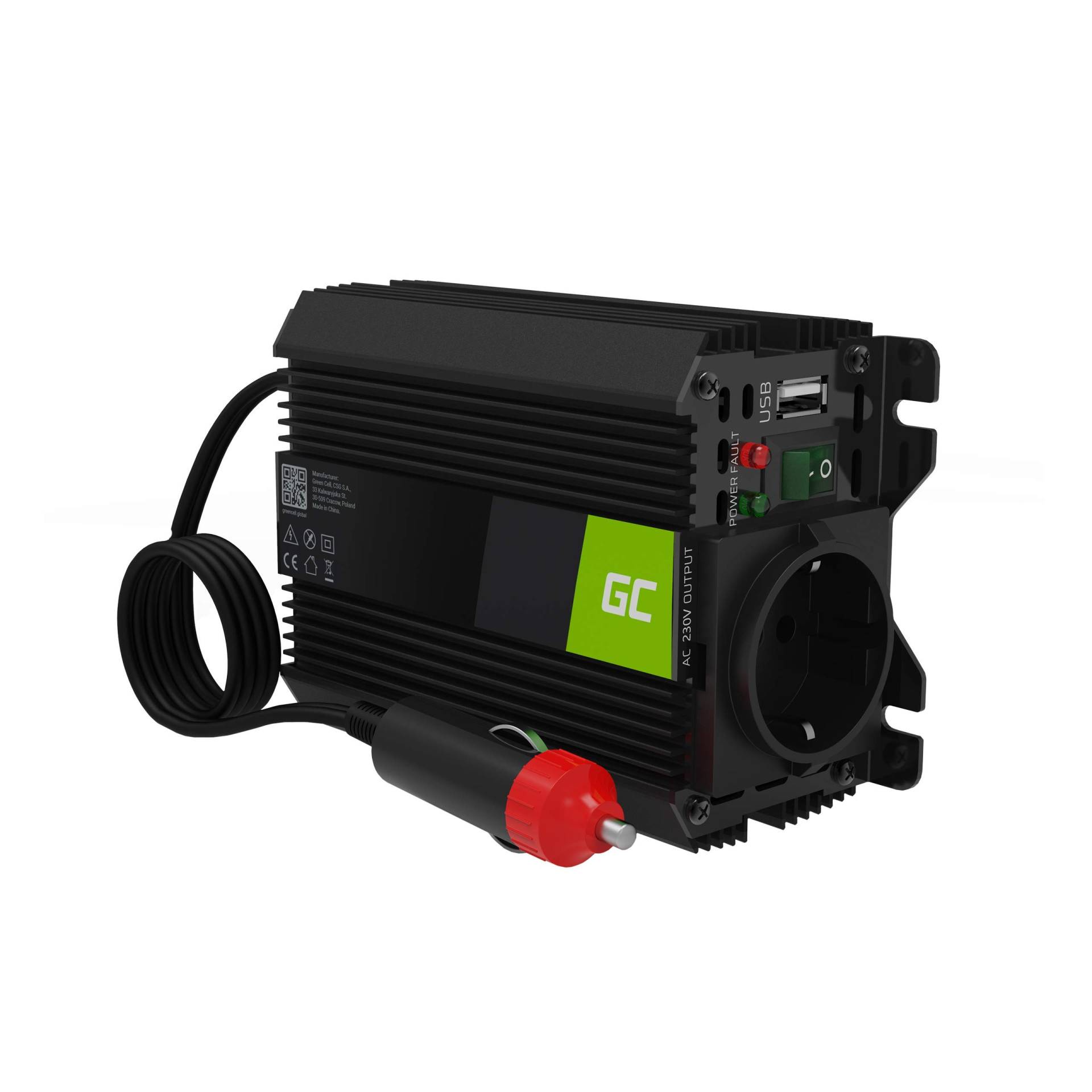 Green Cell PRO 150W/300W 12V auf 230V Sine Wave Volt kfz Spannungswandler Wechselrichter Power Solar Inverter DC AC Umwandler Stromwandler Wohnwagen Auto Modifizierte Sinus von Green Cell