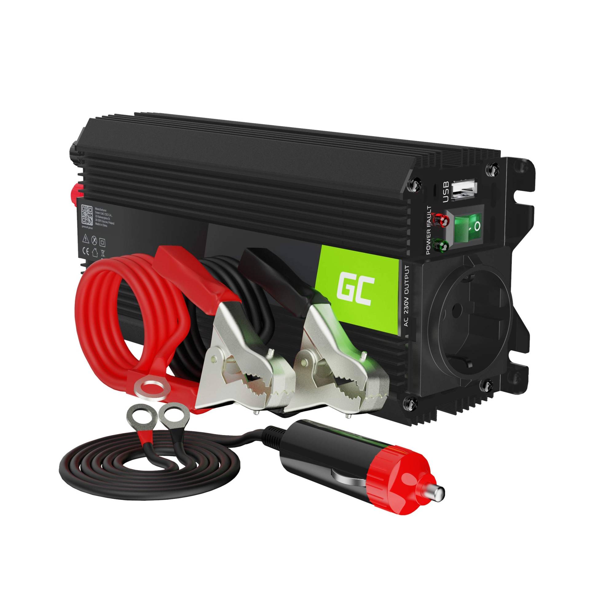 Green Cell PRO 500W/1000W 12V auf 230V Sine Wave Volt kfz Spannungswandler Wechselrichter Power Solar Inverter DC AC Umwandler Stromwandler Wohnwagen Auto Modifizierte Sinus von Green Cell