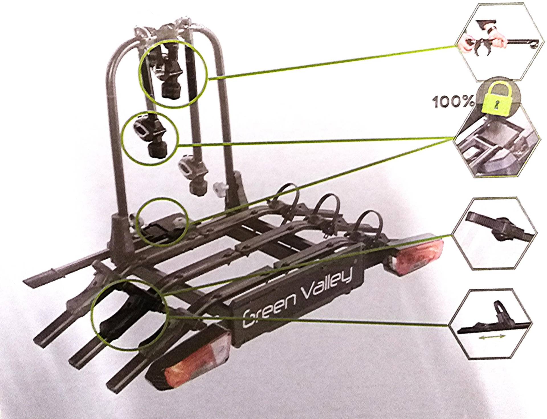 Green Valley Explorer-3, Complete for 3 Bikes with Non-Folding aluminuim von Green Valley