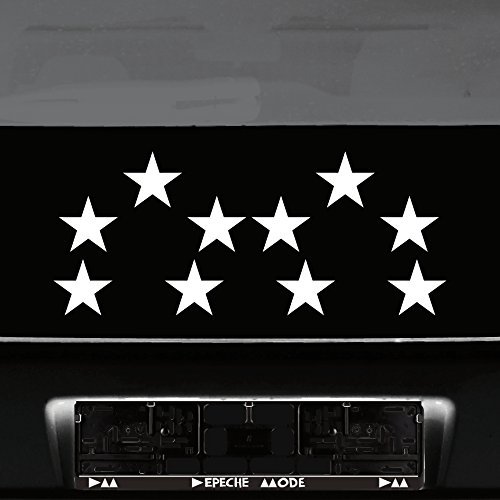 GreenIT 10 Stück Sterne Klebesterne Stern 8cm Auto Heck Fenster Aufkleber Tattoo die Cut Deko Folie (weiß) von GreenIT