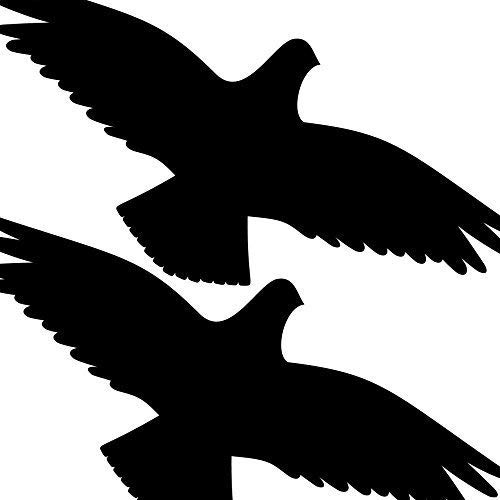 2 Stück 40cm schwarz Habicht Greifvogel Vogel Fenster Schutz Warnvogel Warnvögel Aufkleber Tattoo die cut Deko Folie von GreenIT