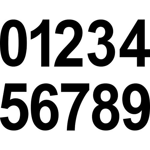 GreenIT 20 Stück 10cm schwarz Ziffer Ziffern Zahl Zahlen Nummer Hausnummer Aufkleber die Cut Tattoo Deko Folie von GreenIT