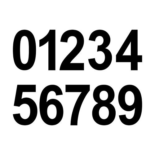 GreenIT 20 Stück 6cm schwarz Ziffer Ziffern Zahl Zahlen Nummer Hausnummer Aufkleber die Cut Tattoo Deko Folie von GreenIT