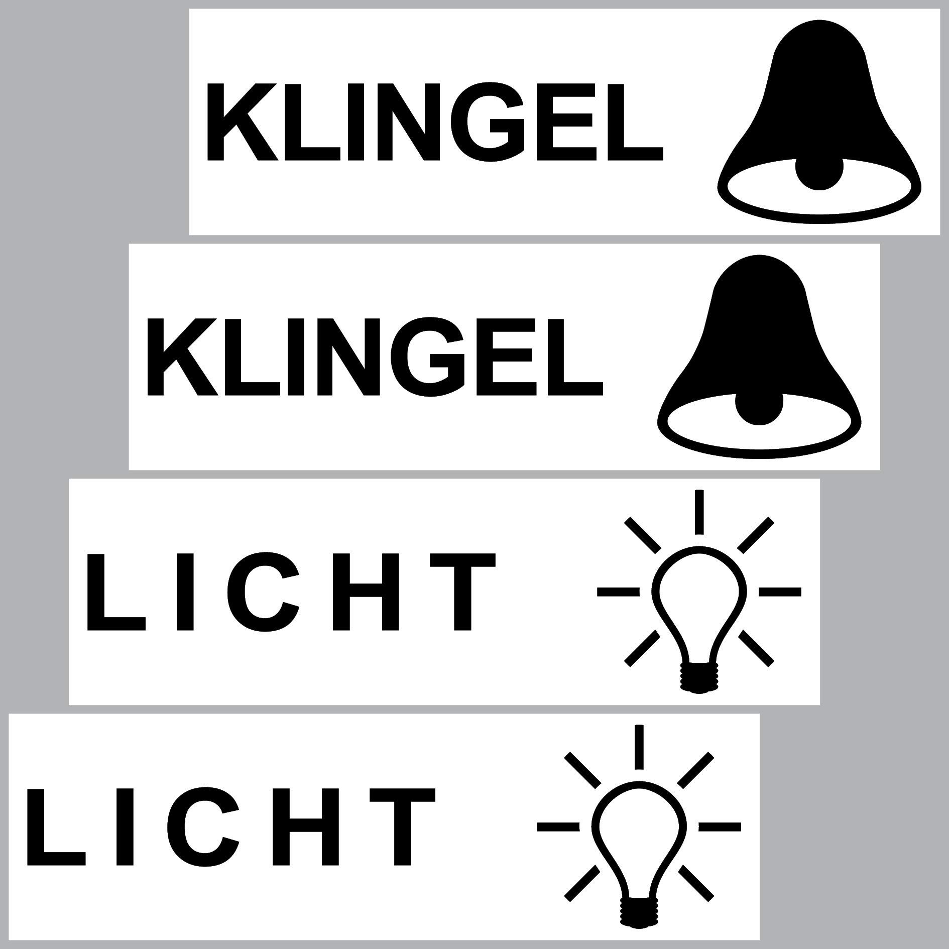 GreenIT 4 Stück Aufkleber Sticker Licht Klingel Briefkasten Schalter Haustür von GreenIT