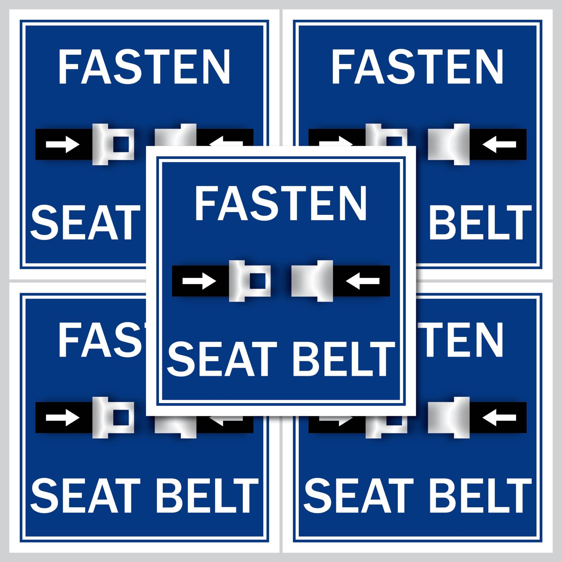 GreenIT 5 Stück Aufkleber Sticker Fasten Seat Belt Bitte Anschnallen Gurt anlegen Taxi Bus Hinweis von GreenIT