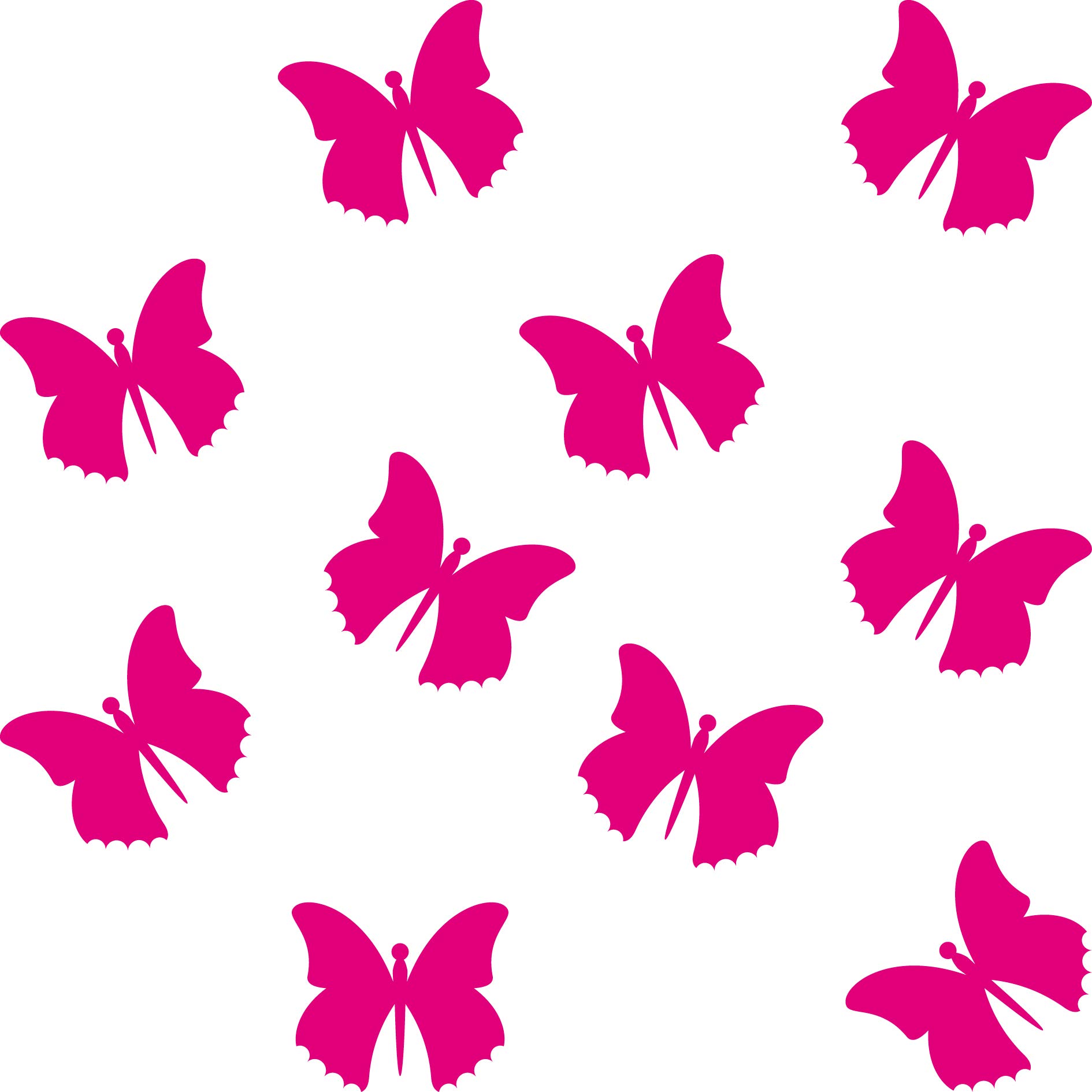 GreenIT 10 Aufkleber 4cm Schmetterling Butterfly Tattoo Klebefolie Deko Folie Autoaufkleber Auto Wand Tür Fenster (pink) von GreenIT