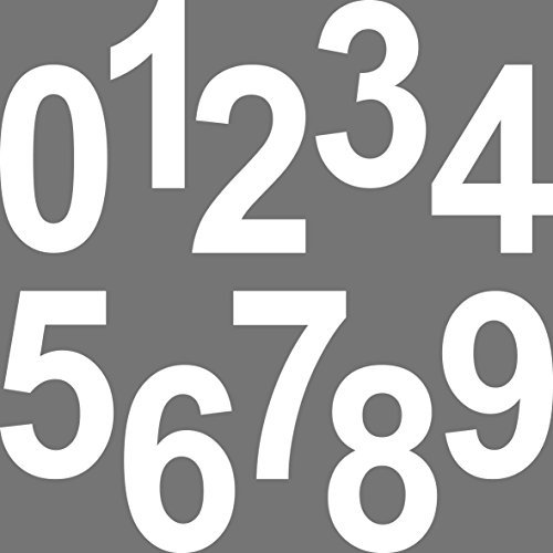 10 Stück 12cm weiß Ziffer Ziffern Zahl Zahlen Nummer Hausnummer Aufkleber die cut Tattoo Deko Folie von GreenIT