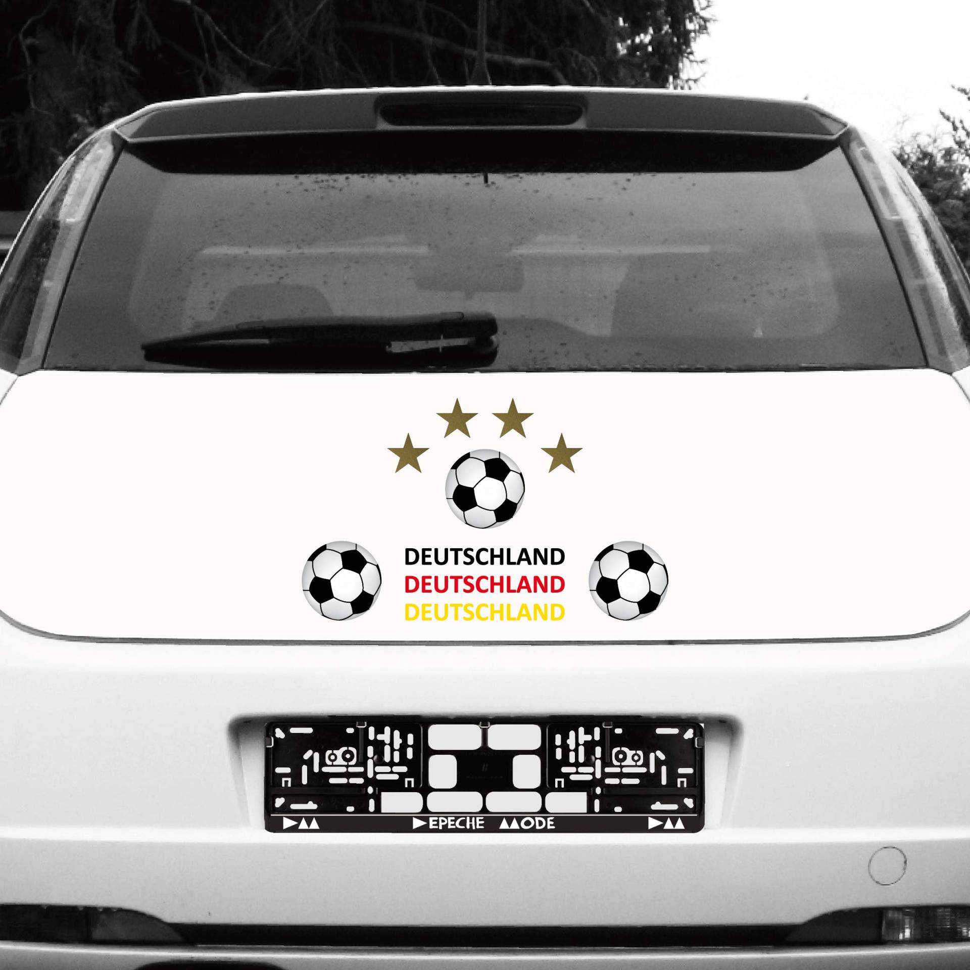10 Teile Set Aufkleber Sticker 3x Fußball 10cm + 3x Schriftzug + 4x Sterne 5cm Tattoo Deko Folie Fan Deutschland EM WM 10 Teile Set Aufkleber Sticker 3x Fußball 10cm + 3x Schriftzug + 4x Sterne 5cm Tattoo Deko Folie Fan Deutschland EM WM von GreenIT
