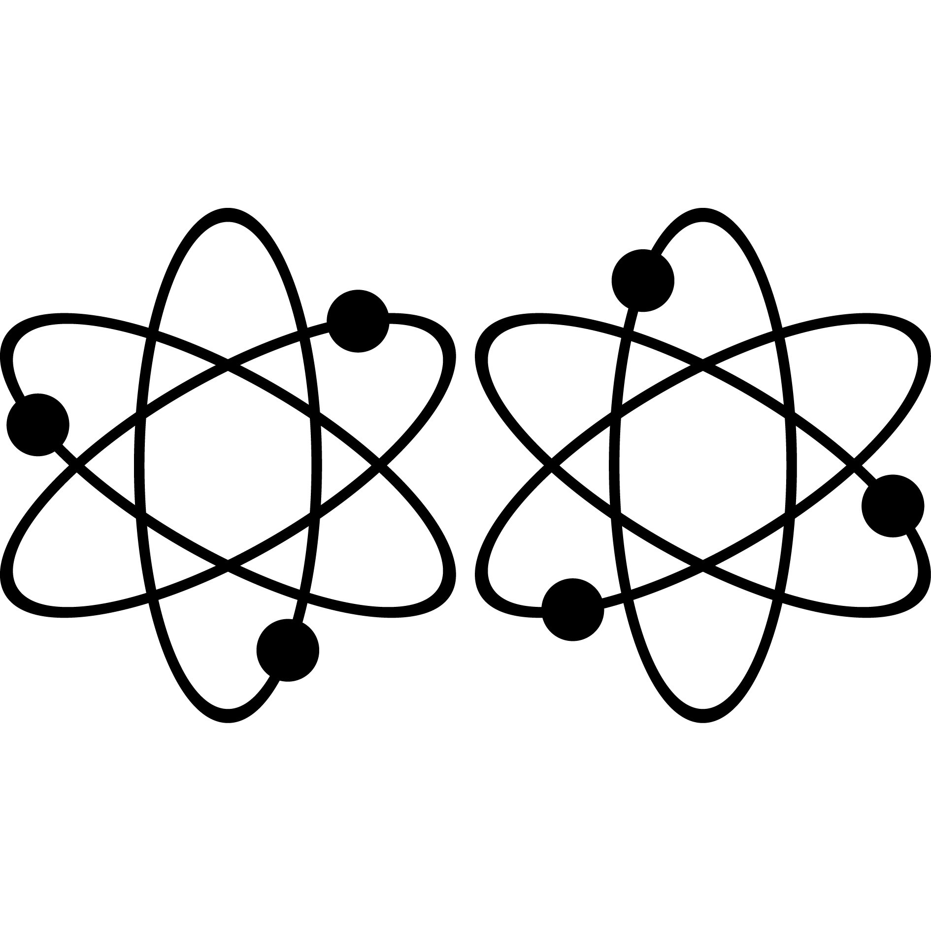 GreenIT 2 Aufkleber Tattoo 17cm Atom Big bang Theory Zeichen Symbol Auto Tür Fenster Deko Folie (schwarz) von GreenIT