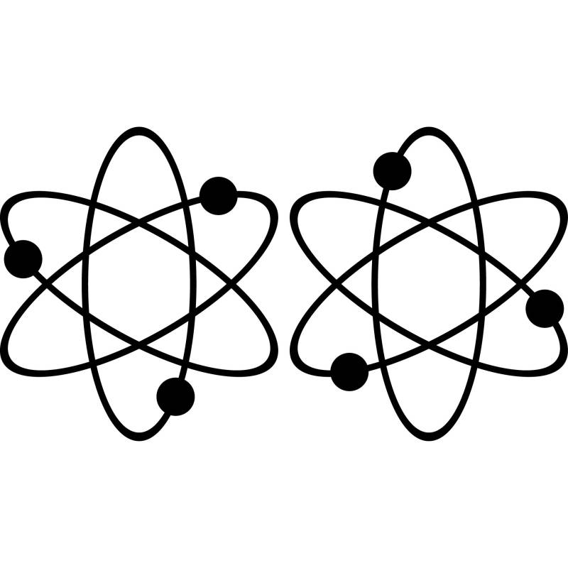 GreenIT 2 Aufkleber Tattoo 17cm Atom Big bang Theory Zeichen Symbol Auto Tür Fenster Deko Folie (schwarz) von GreenIT