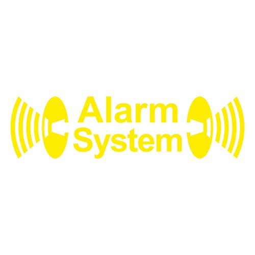 GreenIT 2 Stück gelb Alarm System Aufkleber die Cut Tattoo Folie gespiegelt innenklebend von GreenIT