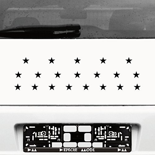 GreenIT 20 Stück Sterne Klebesterne Stern 2,5cm Auto Heck Fenster Aufkleber Tattoo die Cut Deko Folie (schwarz) von GreenIT