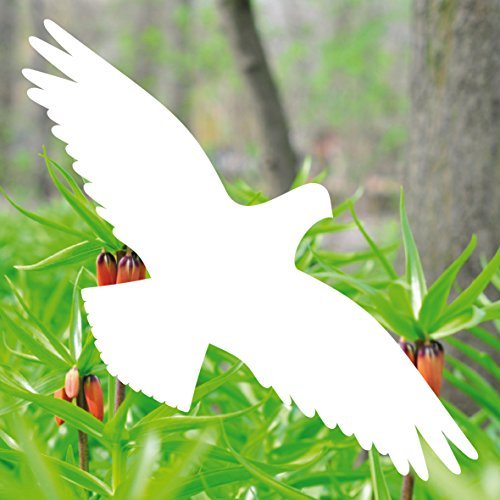 GreenIT 4 Stück 35cm weiß Vogel Aufkleber die Cut Tattoo Warnvögel Fenster Schutz Deko Folie von GreenIT