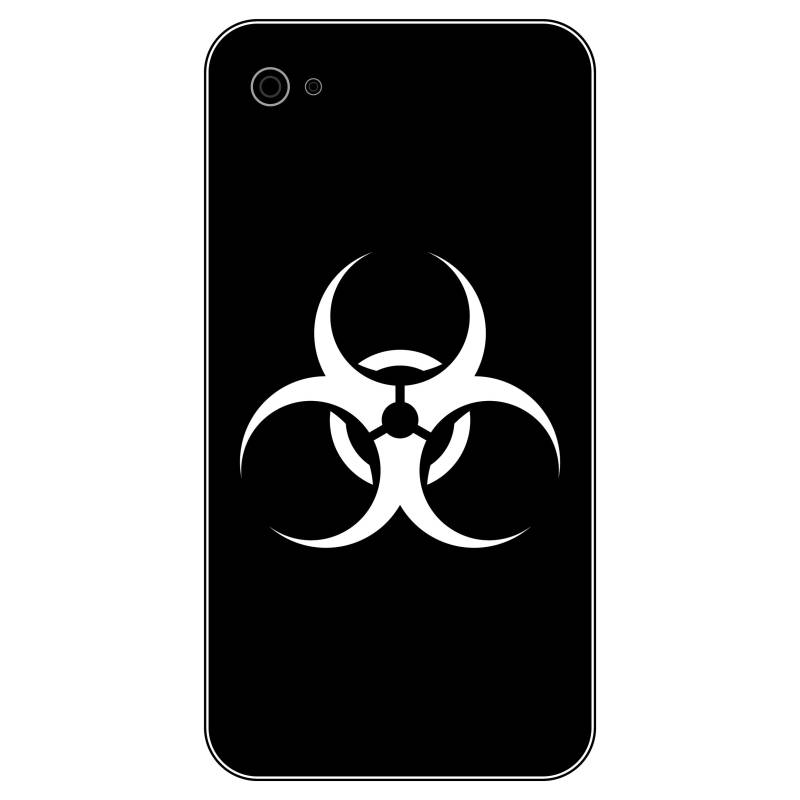 GreenIT 4 Stück Aufkleber Biohazard Bio Hazard Handy Smartphone Tattoo die Cut Deko Folie (weiß) von GreenIT