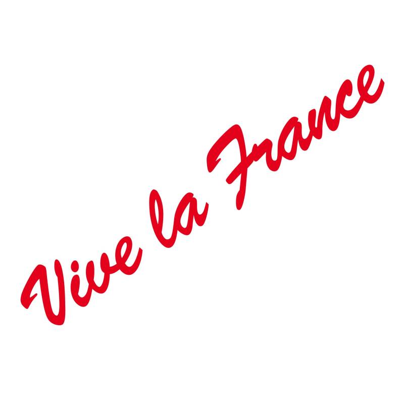 GreenIT 50cm Aufkleber Schriftzug Vive La France Tattoo Auto Heck Tür Fenster Deko Folie (Rot) von GreenIT
