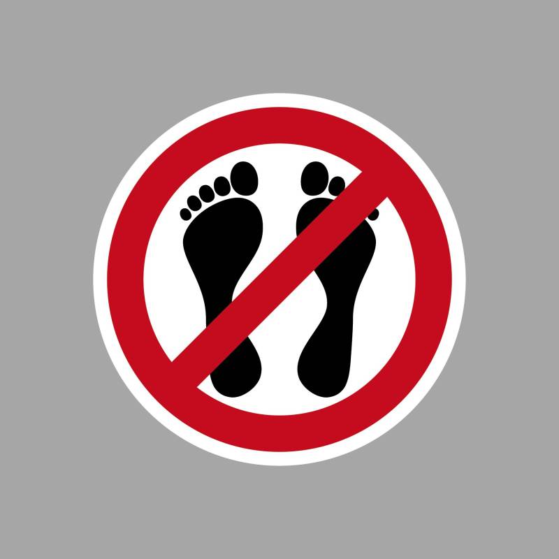 GreenIT Aufkleber Sticker 4cm ORACAL Fußverbot Betreten Verboten Symbol Zeichen Warnhinweis für Sauna + Boot + Kühlschrank + Kühltruhe (20) von GreenIT
