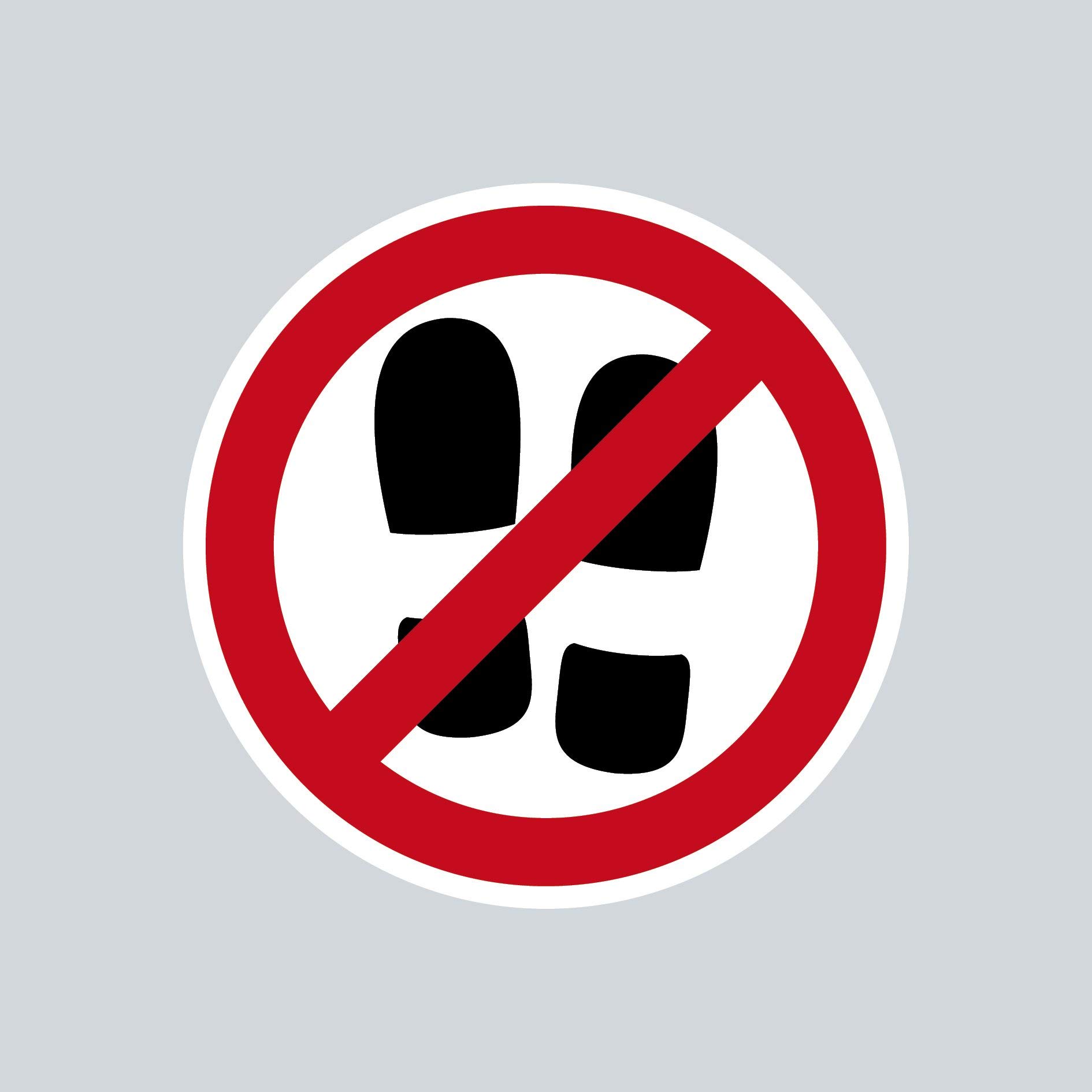 GreenIT Aufkleber Sticker 4cm ORACAL Schuhverbot mit Schuhen Betreten Verboten Symbol Zeichen Warnhinweis (1) von GreenIT