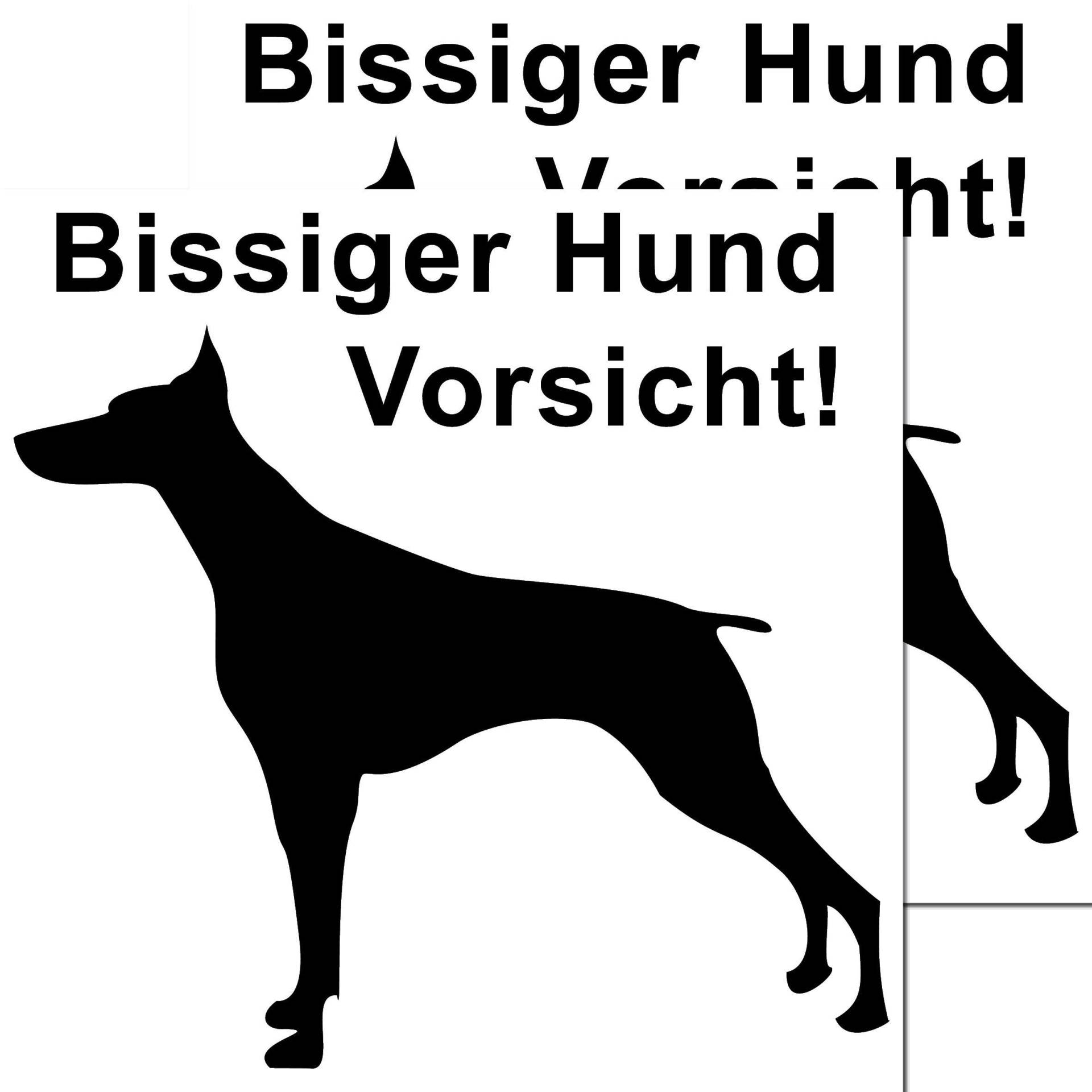 GreenIT Aufkleber Sticker Bissiger Hund Vorsicht Achtung Warnung vor dem Hunde Hinweis (2) von GreenIT