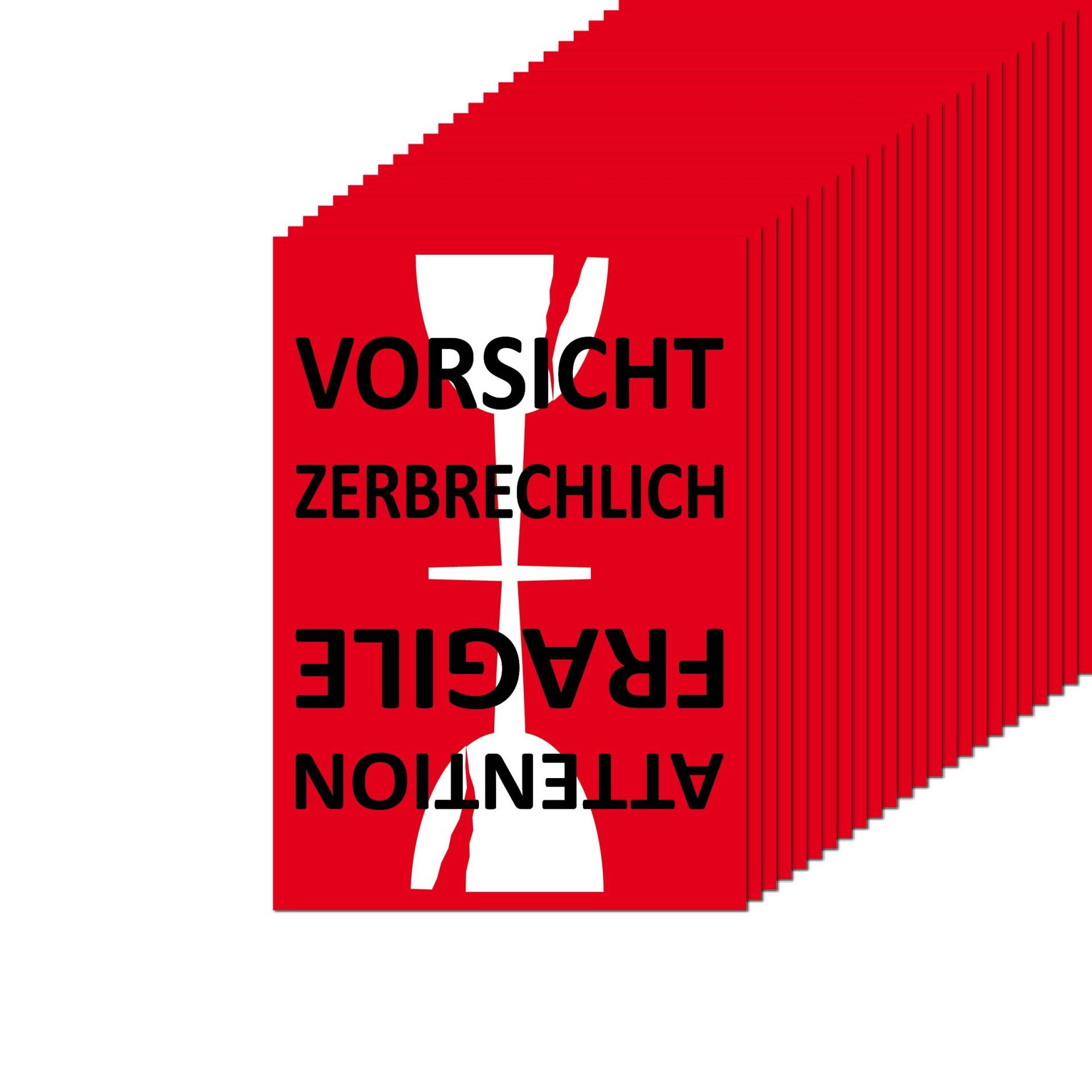 GreenIT Aufkleber Sticker Etiketten Label Vorsicht Glas zerbrechlich Attention Fragile Versand Umzug Paket (100) von GreenIT