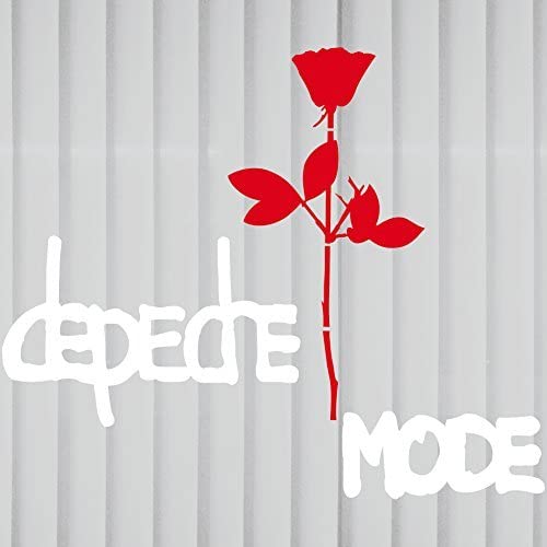 GreenIT Set groß Exciter Schriftzug und Rose Aufkleber Tattoo die Cut car Decal Auto Heck Deko Folie Depeche Mode (Weiss-rot-Gross-invers) von GreenIT