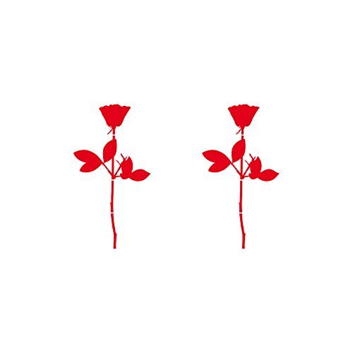 GreenIT Rose 6cm Auto Fenster Spiegel Aufkleber Tattoo die Cut Vinyl Selbstklebende Deko Folie Depeche Mode (2 Stück rot) von GreenIT