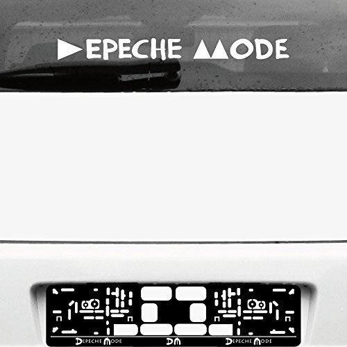 GreenIT Schriftzug Delta Machine Aufkleber Tattoo die Cut car Decal Auto Heck Deko Folie Autofolie Autoaufkleber Depeche Mode (weiß invers) von GreenIT