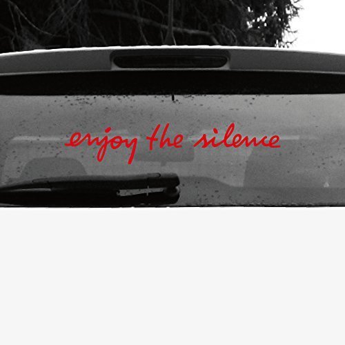 GreenIT Schriftzug Enjoy The Silence Aufkleber Tattoo die Cut car Decal Auto Heck Deko Folie Depeche Mode (rot invers) von GreenIT