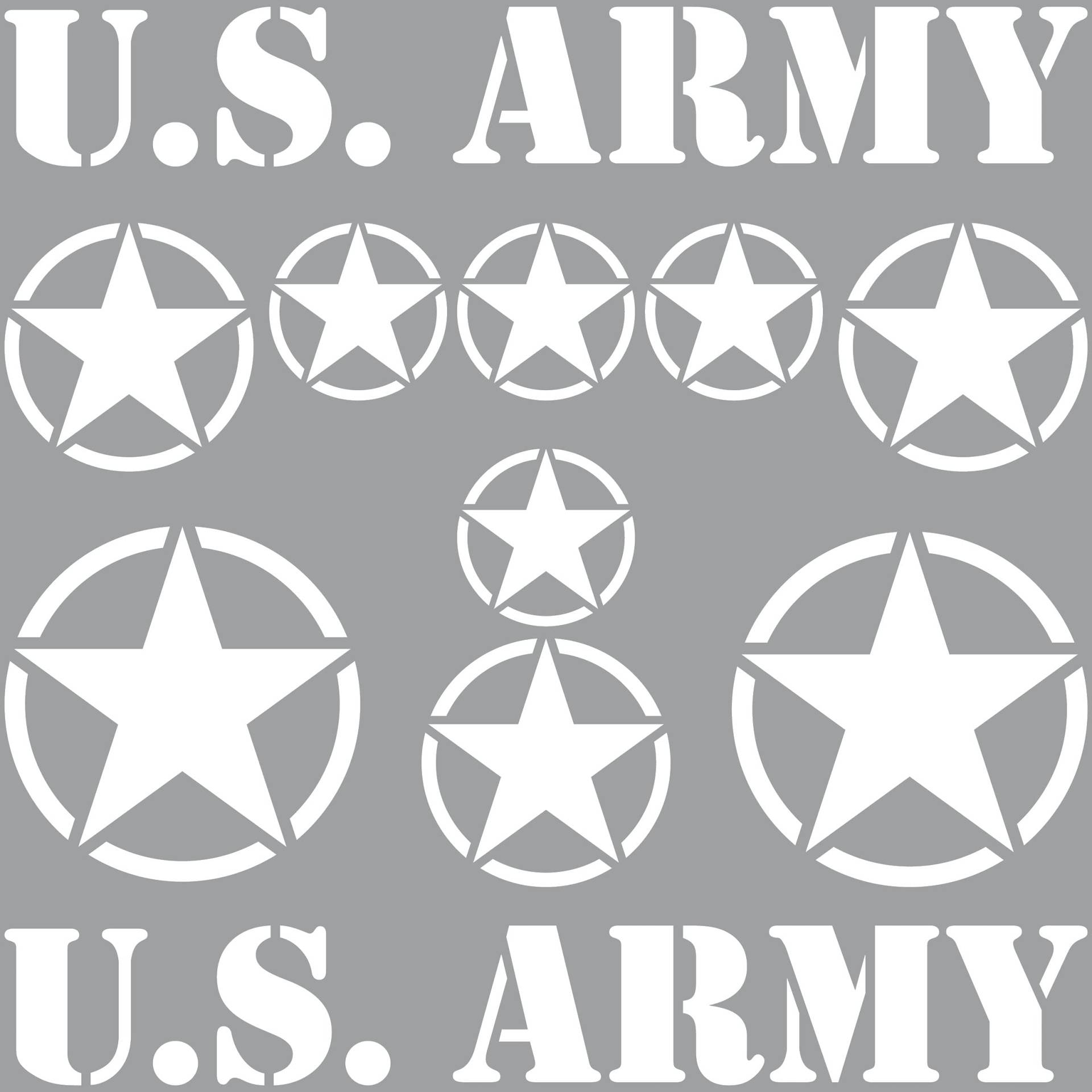 GreenIT Set Sterne Schriftzug US Army MP Aufkleber Auto Tattoo Deko Folie Klebefolie (weiß) von GreenIT