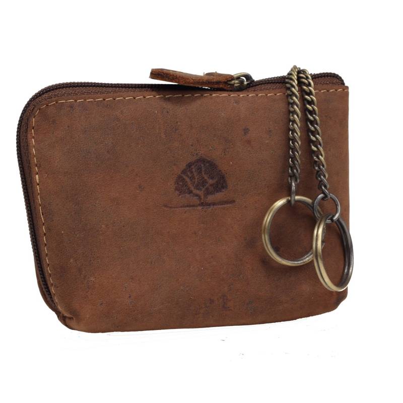 Greenburry Vintage Schlüsseltasche Leder Schlüsselmäppchen braun | 11x8cm von Greenburry