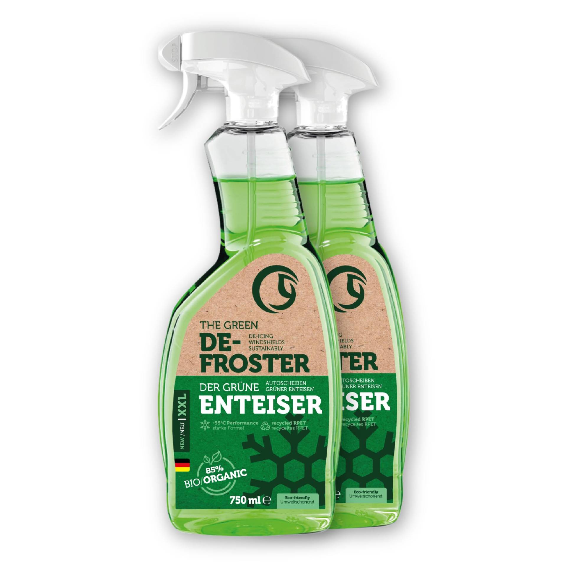 Greener Future® Enteiserspray Auto Scheibe | NEU | Bio Scheibenenteiser Spray 750ml | Effektiv wie konventionelle Scheiben Enteiserprays | Der Grüne Enteiser | Scheiben-Entfroster nachhaltig (2er) von Greener Future