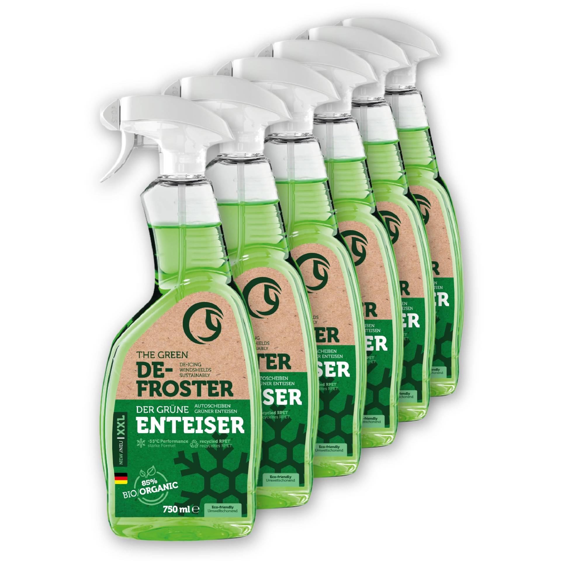 Greener Future® Enteiserspray Auto Scheibe | NEU | Bio Scheibenenteiser Spray 750ml | Effektiv wie konventionelle Scheiben Enteiserprays | Der Grüne Enteiser | Scheiben-Entfroster nachhaltig (6er) von Greener Future