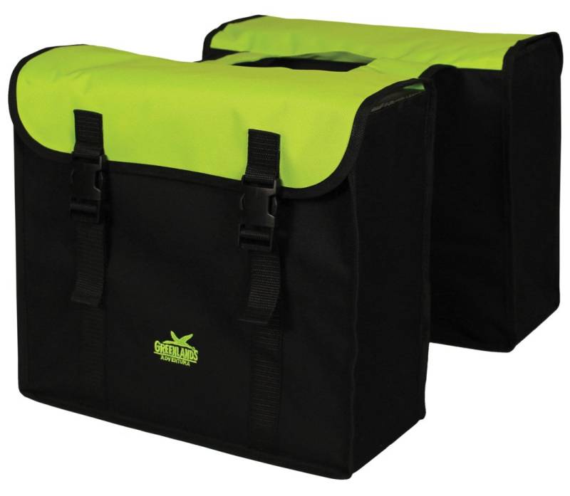 Greenlands Fahrradtasche Doppeltasche Gepäckträgertasche schwarz OT-4546 (schwarz grün) von Greenlands
