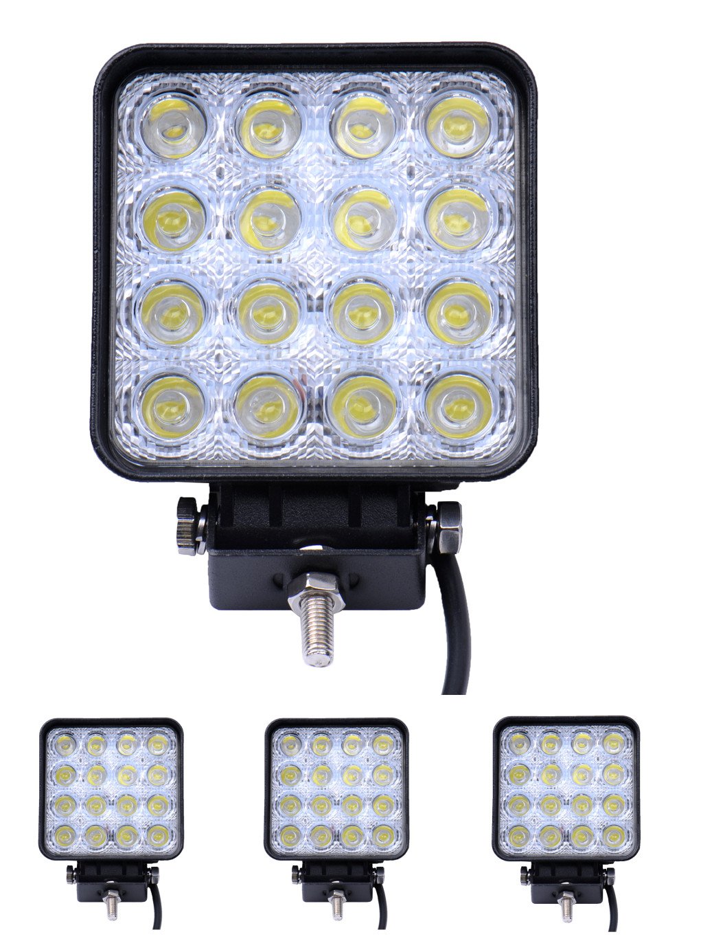 4x48W LED Lampe square Scheinwerfer kaltweiß Spot IP67 Arbeitsscheinwerfer (4) von Greenmigo