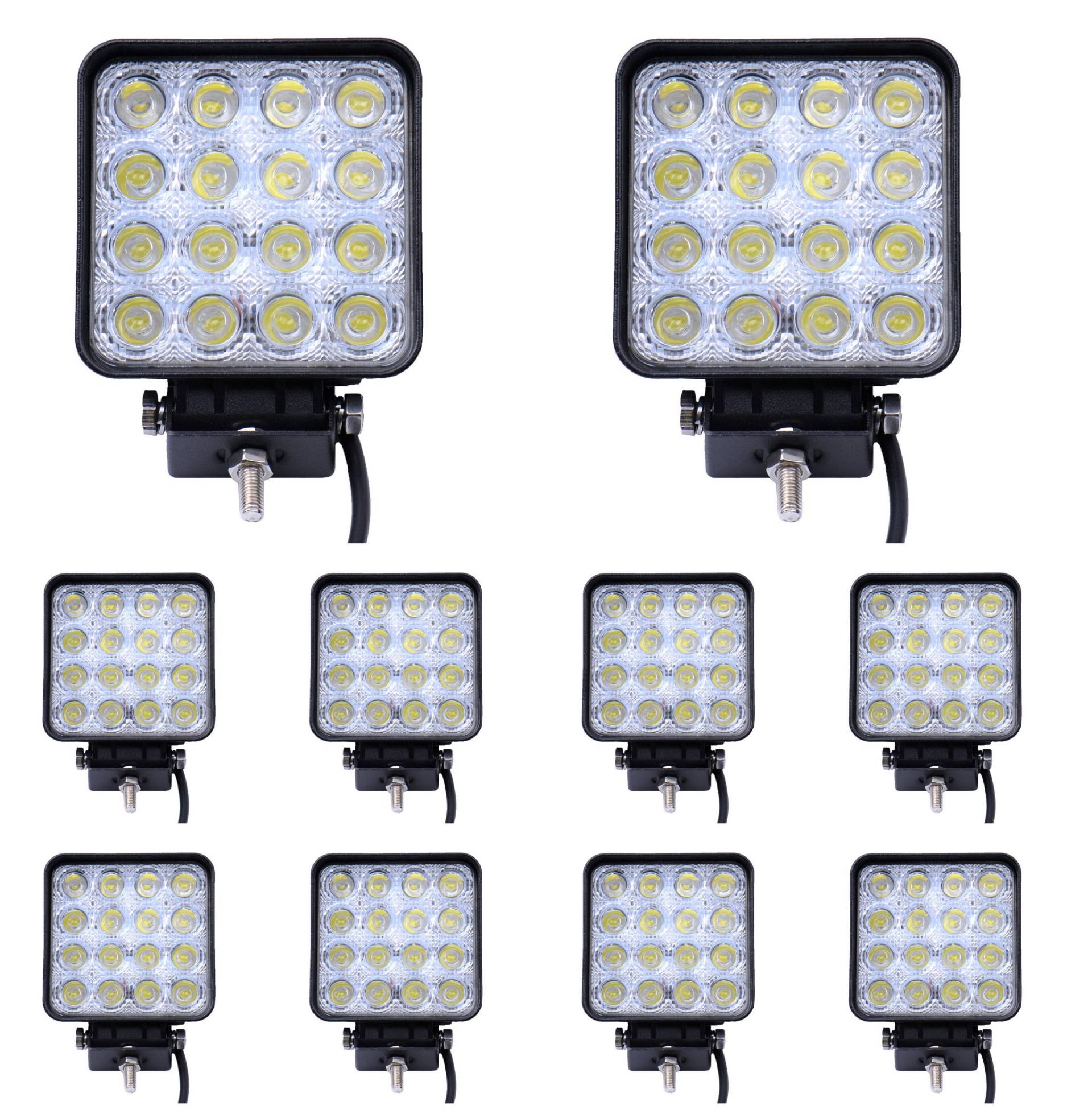 Greenmigo 10x 48W Led Scheinwerfer Offroad Lampe Flood Arbeitsscheinwerfer LED Arbeitslicht 12V 24V Zusatzscheinwerfer Rückfahrscheinwerfer für Traktor Bagger SUV Wasserdicht IP67 Greenmigo 10x 48W Led Scheinwerfer Offroad Lampe Flood Arbeitsscheinwerfer LED Arbeitslicht 12V 24V Zusatzscheinwerfer Rückfahrscheinwerfer für Traktor Bagger SUV Wasserdicht IP67 von Greenmigo
