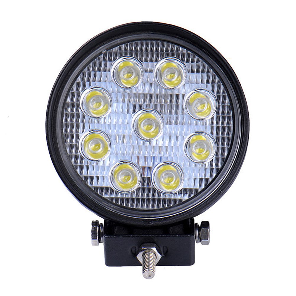 Greenmigo 27W Rund Led Scheinwerfer Offroad Lampe Flood Arbeitsscheinwerfer 12V 24V Zusatzscheinwerfer Rückfahrscheinwerfer für Traktor Bagger SUV Wasserdicht IP67 von Greenmigo