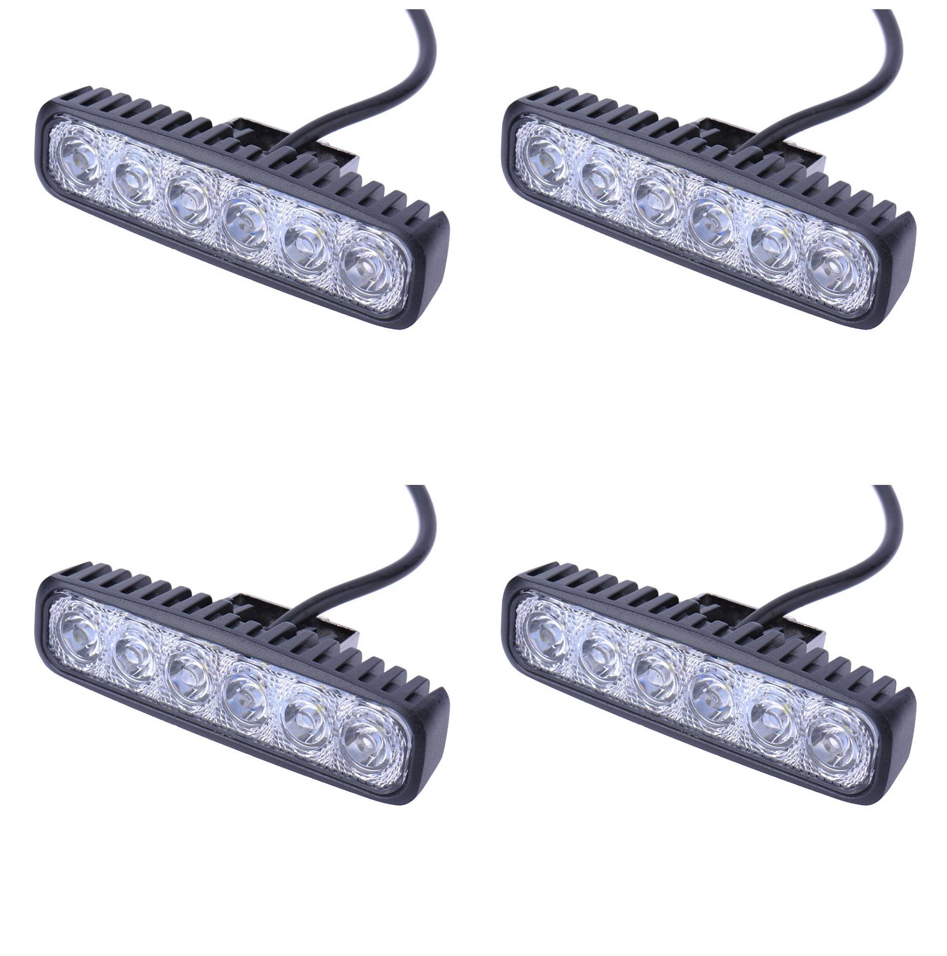 Greenmigo 4x 18W Led Scheinwerfer Offroad Lampe Flood Arbeitsscheinwerfer LED Arbeitslicht 12V 24V Zusatzscheinwerfer Rückfahrscheinwerfer für Traktor Bagger SUV Wasserdicht IP67 von Greenmigo